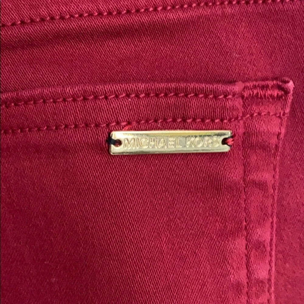 Michael Kors Maroon Izzy Ankle Skinny‎ Jeans, Sz 2
